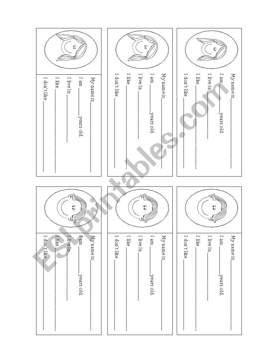 Presentation Cards  worksheet