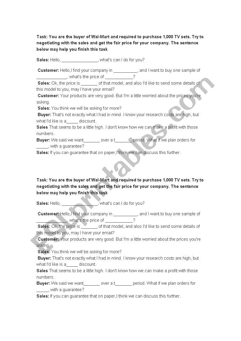 procument worksheet