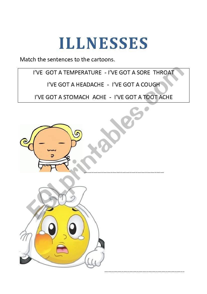 illnesses worksheet