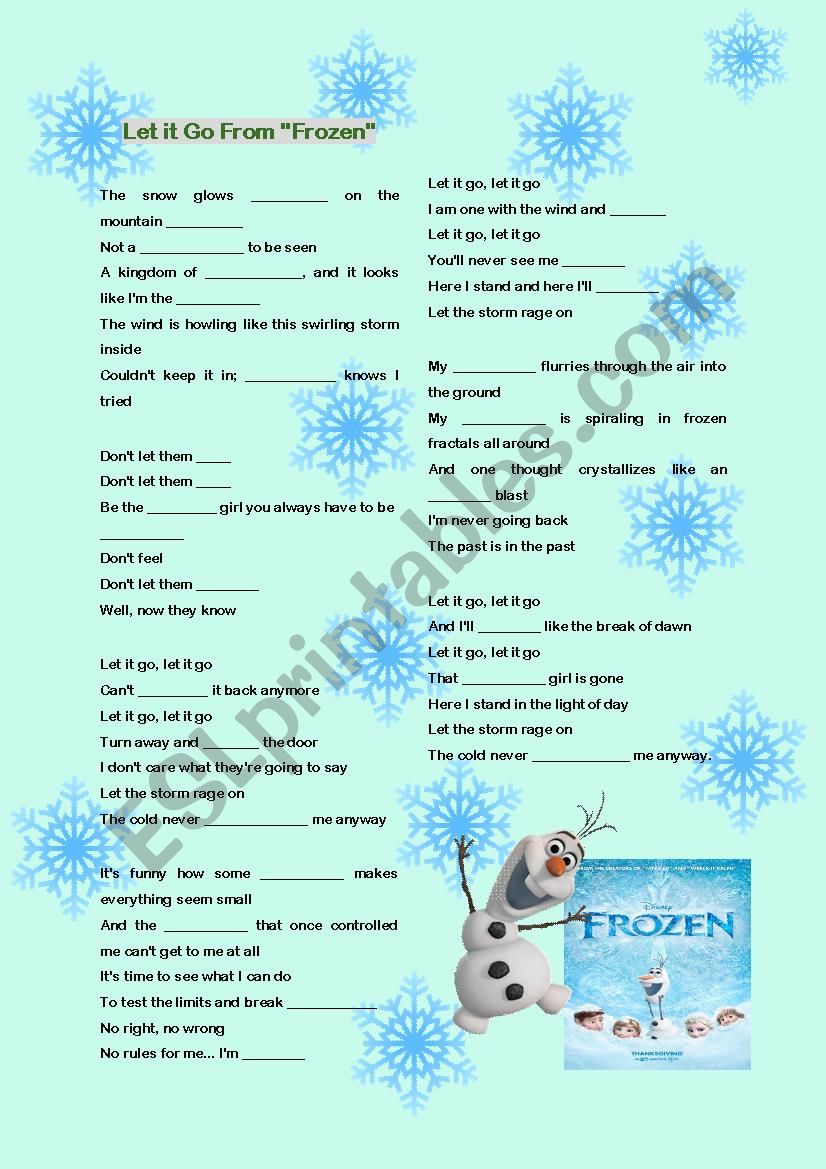 Simple Song Activity_Let it Go_from Frozen
