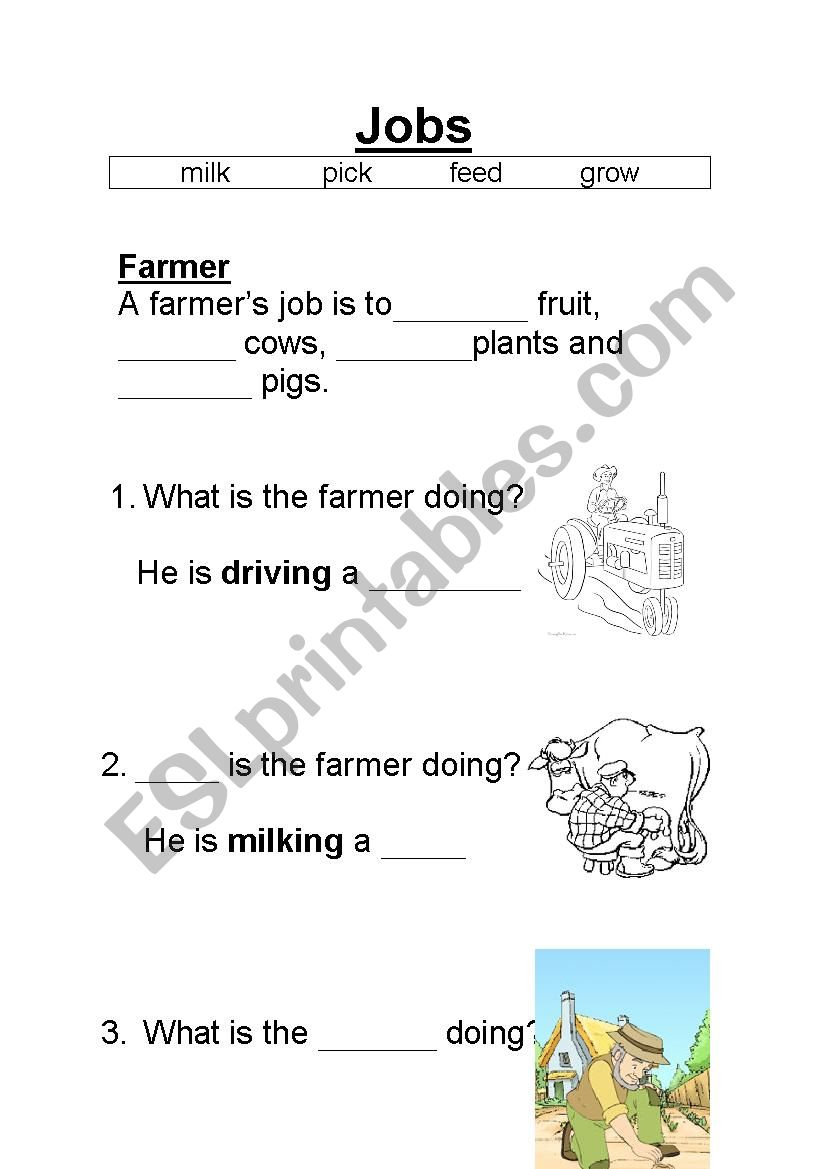 Jobs and tools worksheet