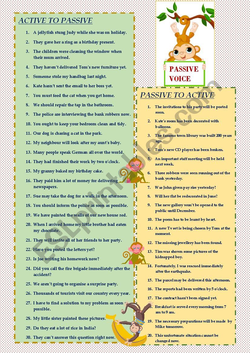 Passive Voice worksheet