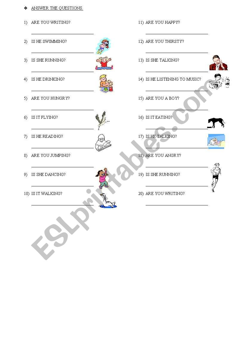 Present Continuous worksheet