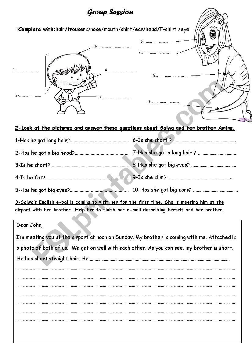 Description worksheet