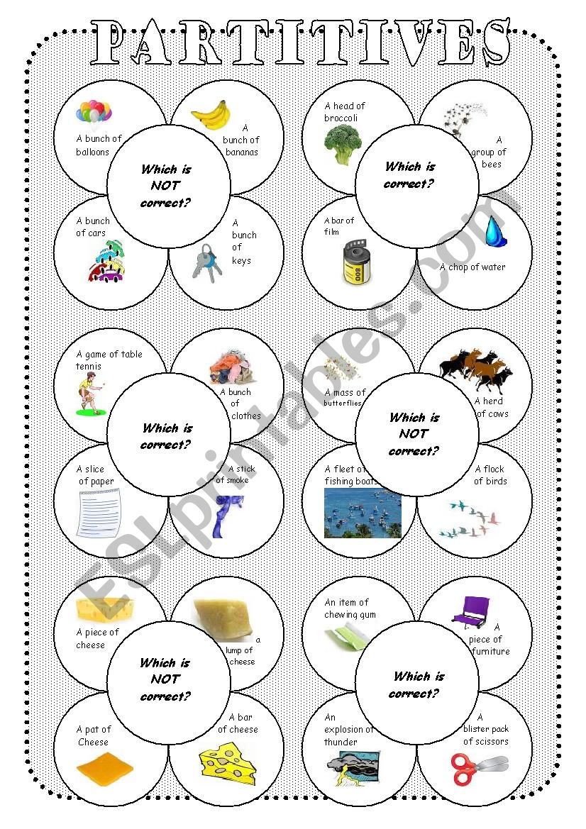 Partitives 4 worksheet