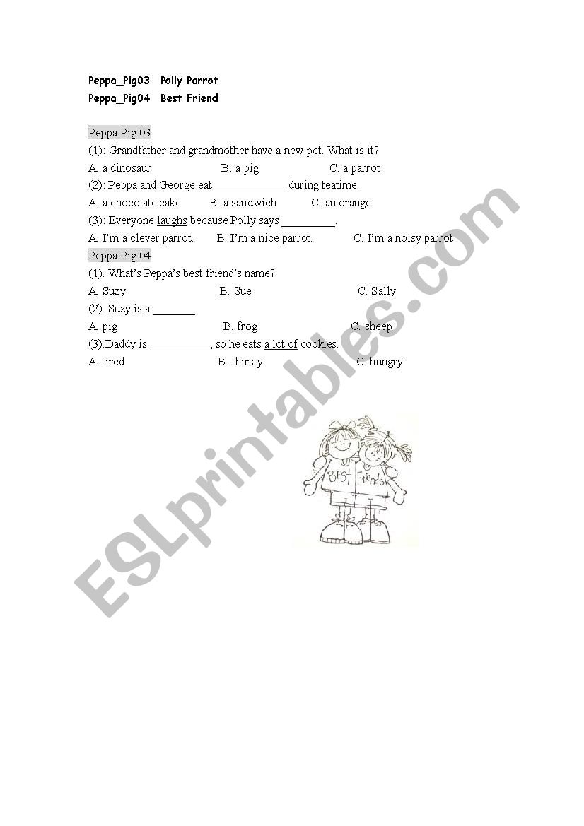 peppa pig S0103-04 worksheet