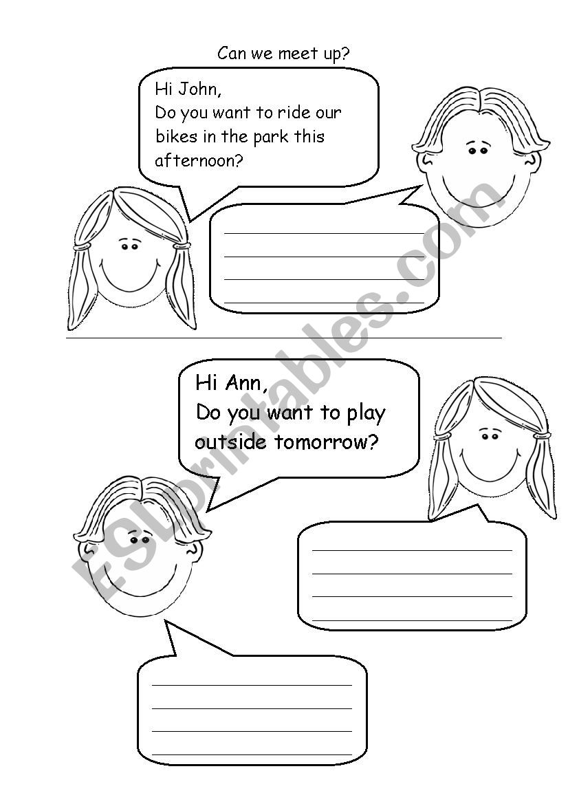 Conversation set a date worksheet. 