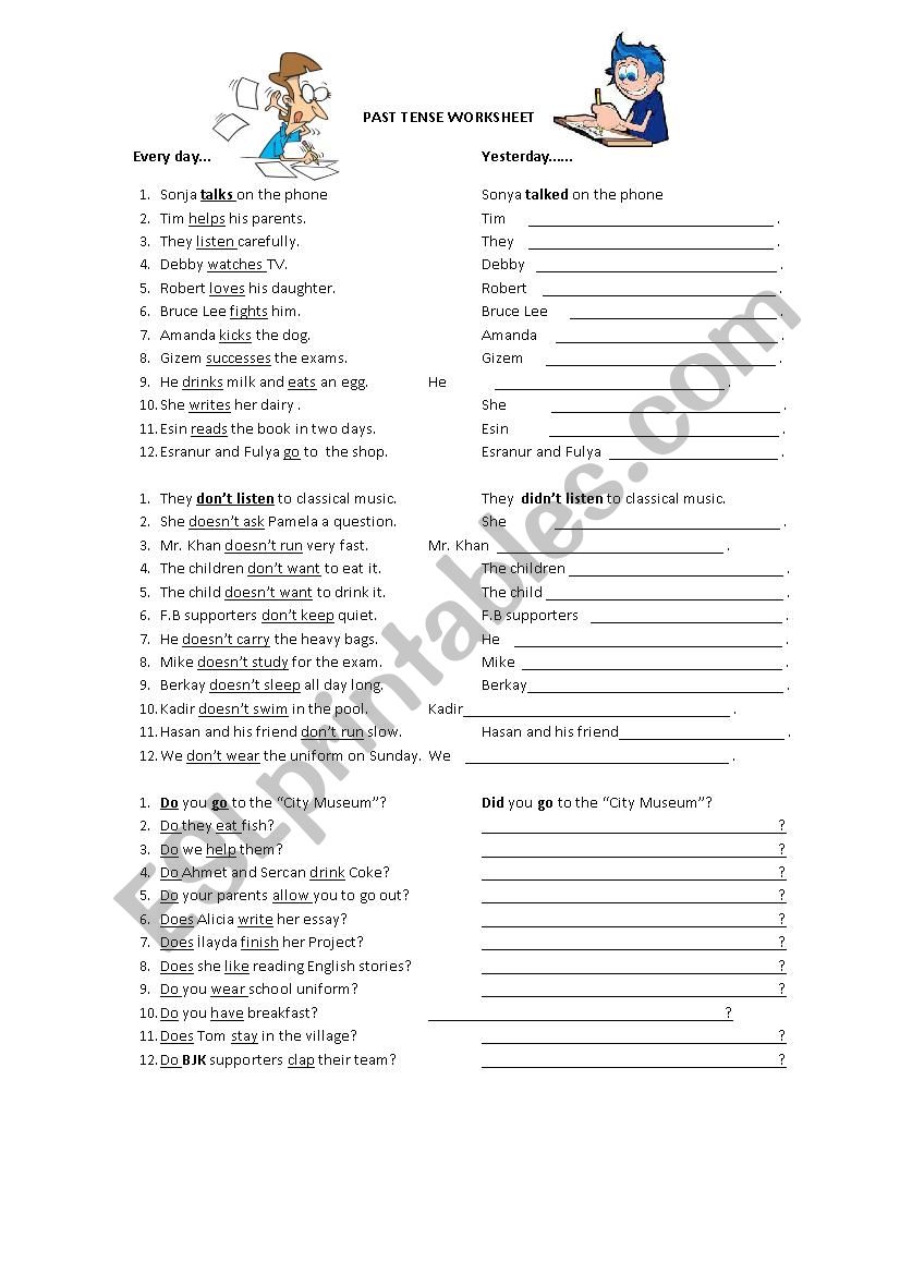 Past Tense  worksheet