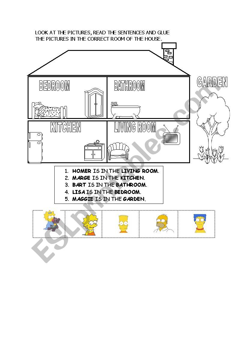 THE SIMPSONS HOUSE worksheet
