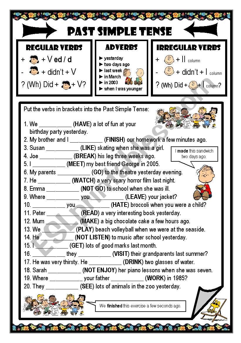 PAST SIMPLE TENSE worksheet