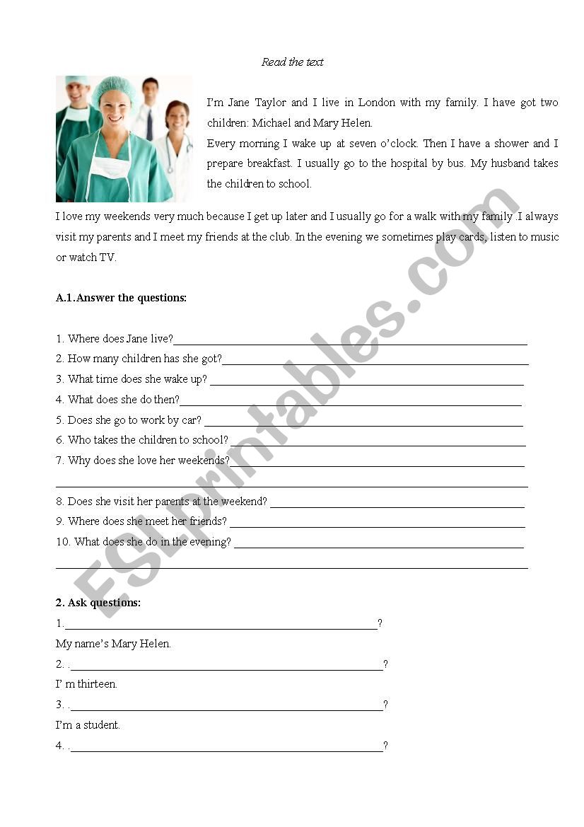 elementary test worksheet