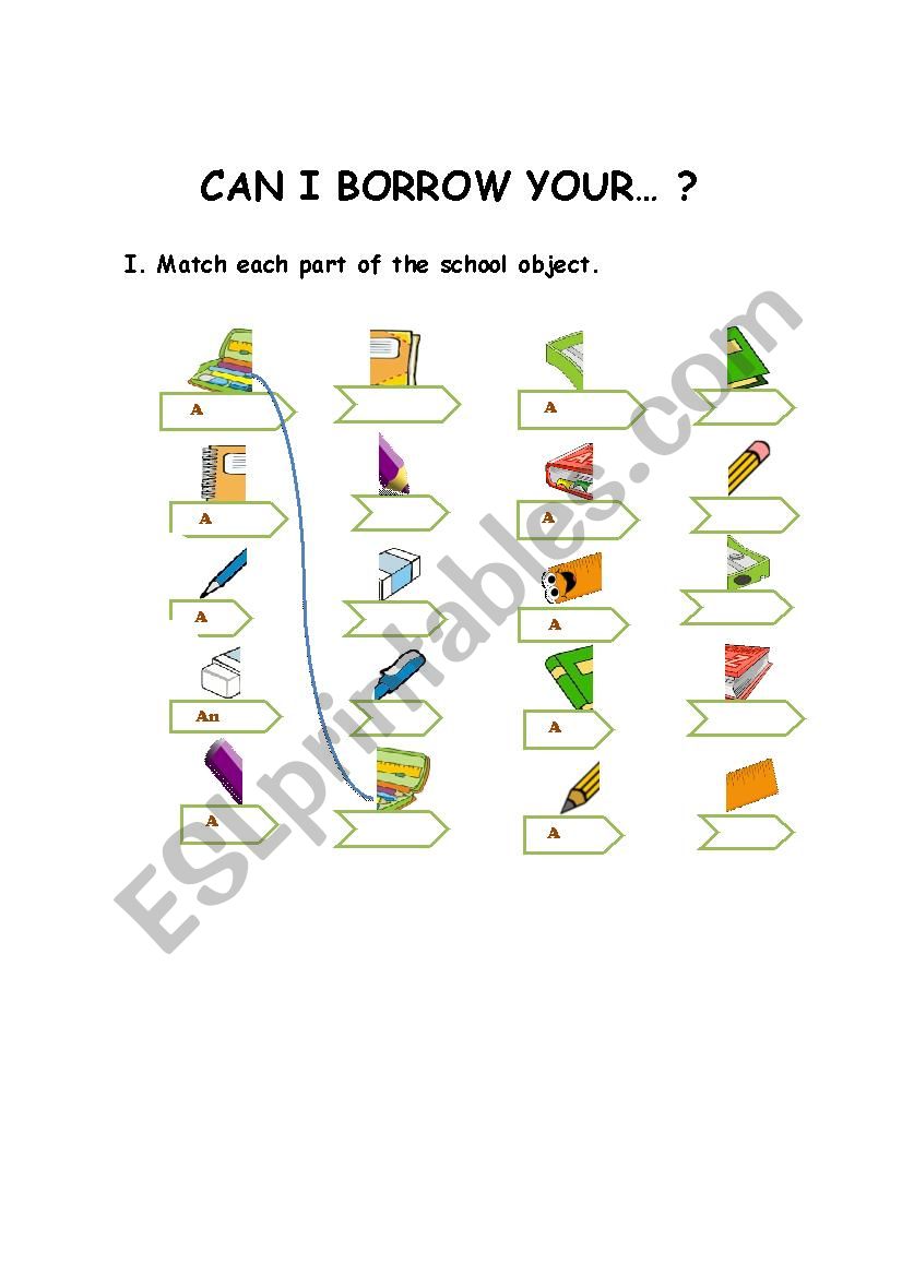 SCHOOL OBJECTS worksheet