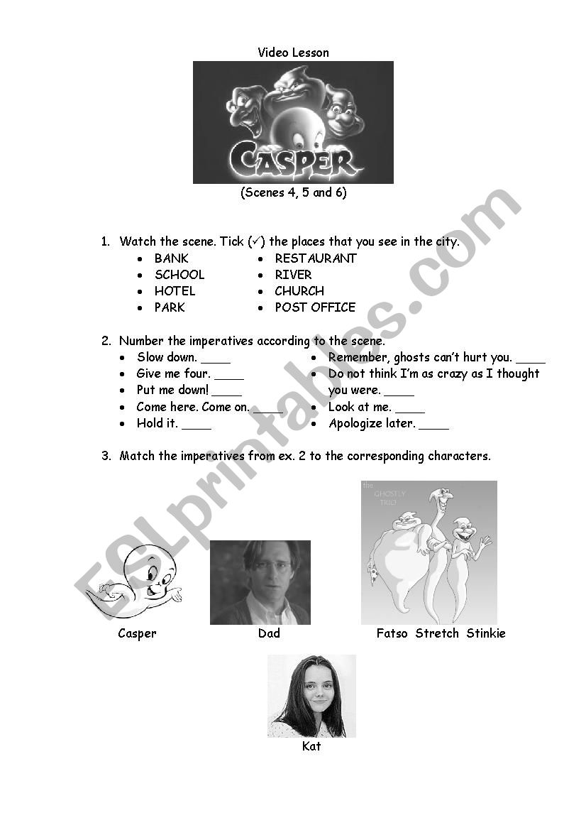 Video Lesson CASPER worksheet