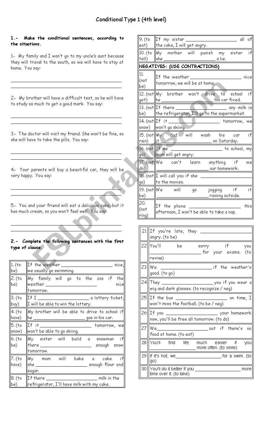 Conditional Type 1 worksheet