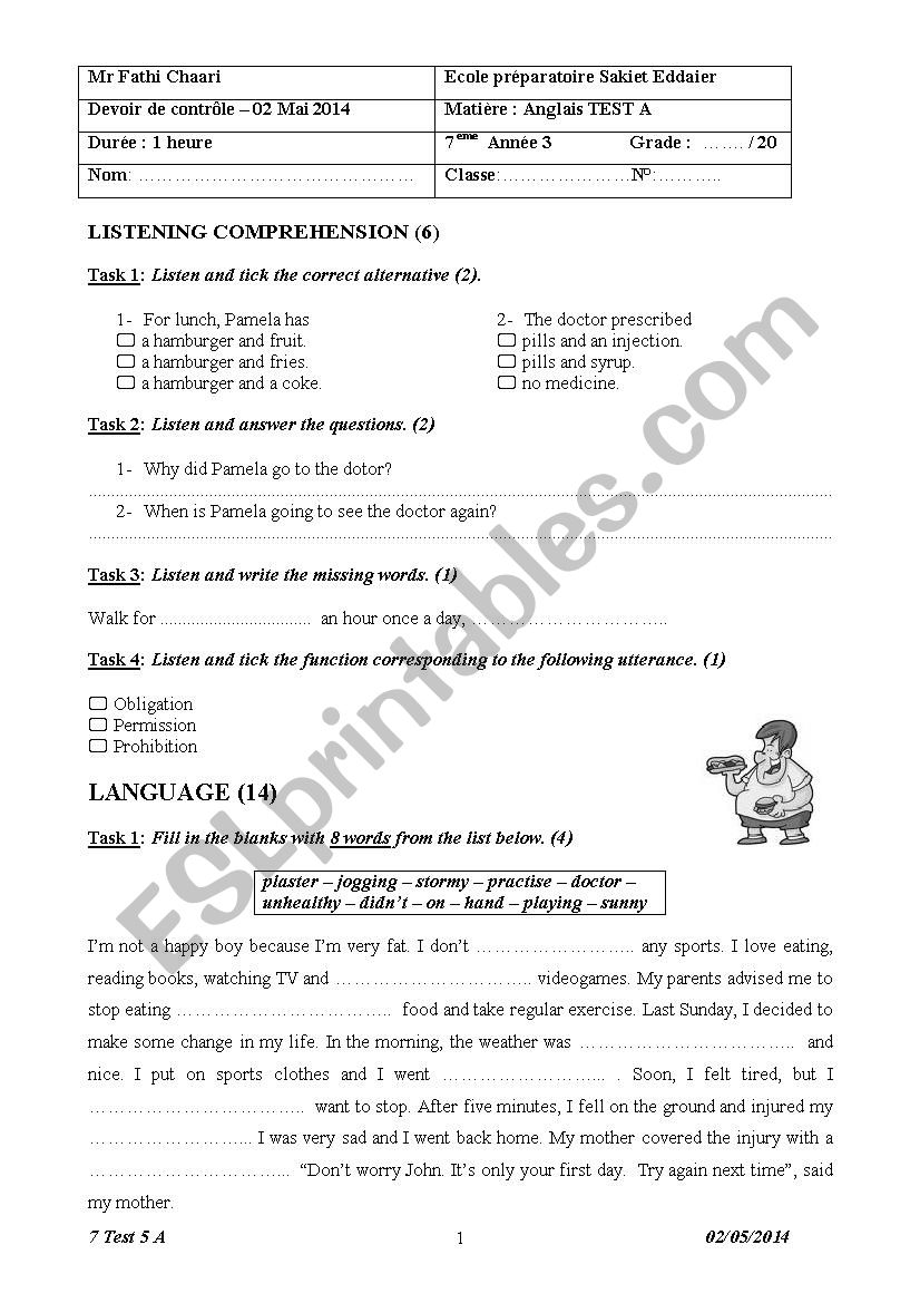 Mid term 3 7th form worksheet