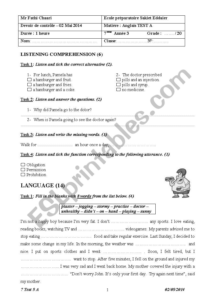 Mid term 3 7th form worksheet