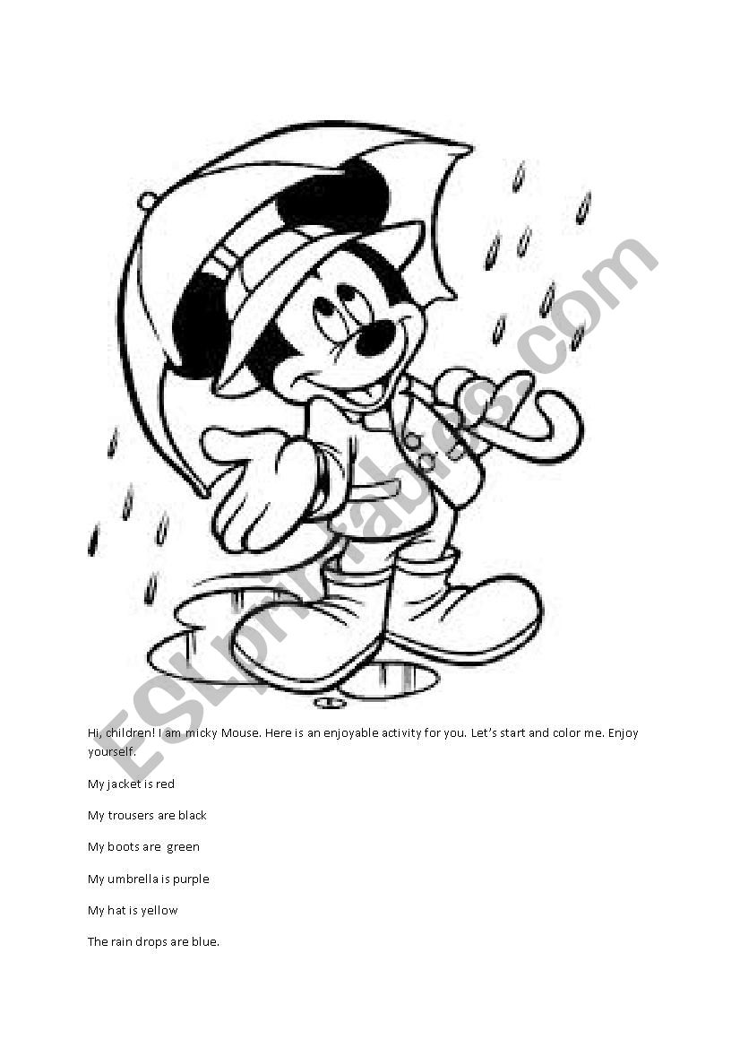 micky mouse worksheet