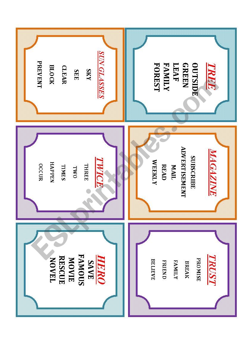 A2-TABOO CARDS-1..1st worksheet