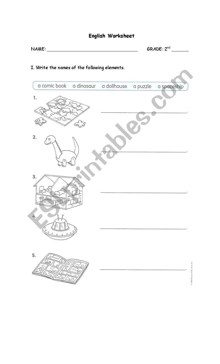 toys worksheet