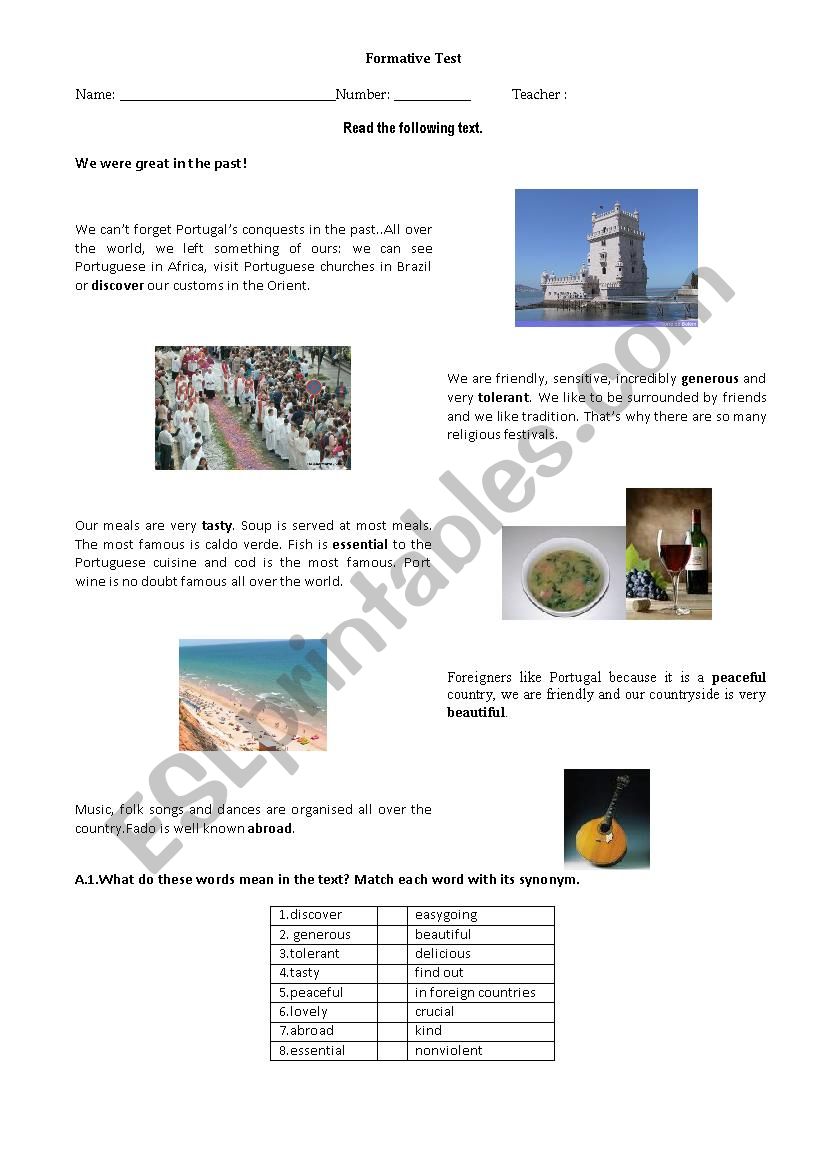 A short text about the Portuguese people/culture