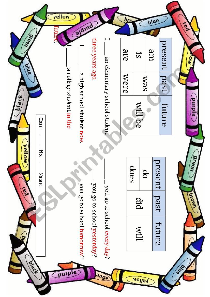 present, past and future worksheet