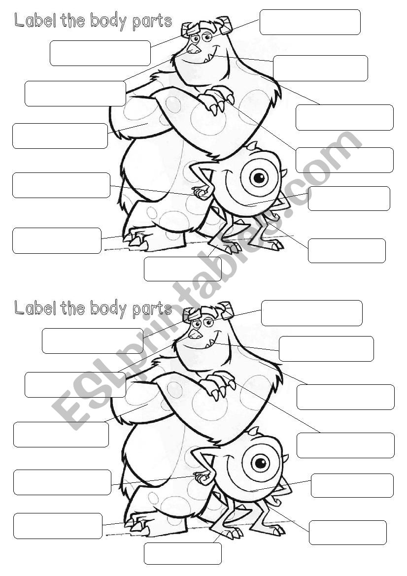 Parts of the Body worksheet