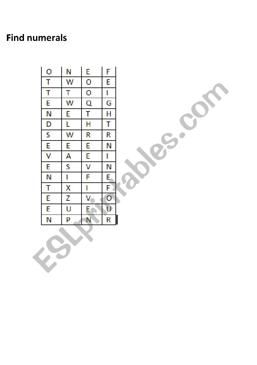 crossword worksheet