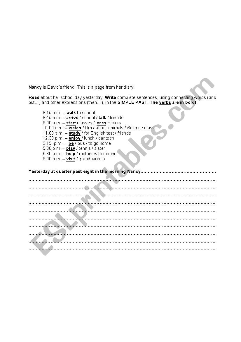 Guided composition worksheet