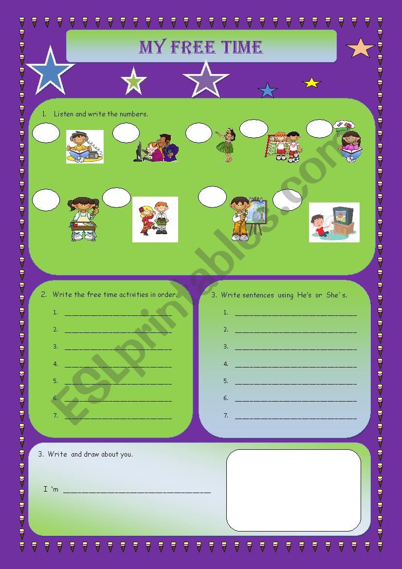 The free activities. worksheet