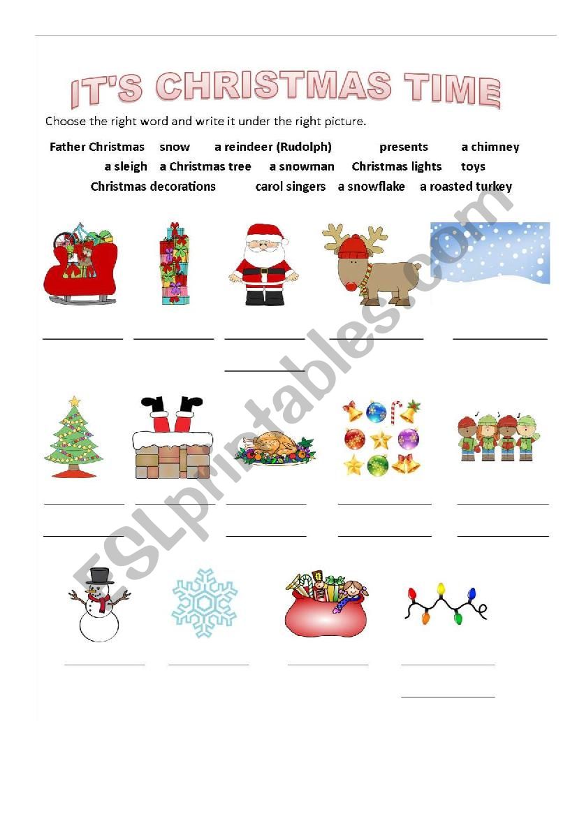 ItÂ´s Christmas Time - ESL worksheet by ANNA1806