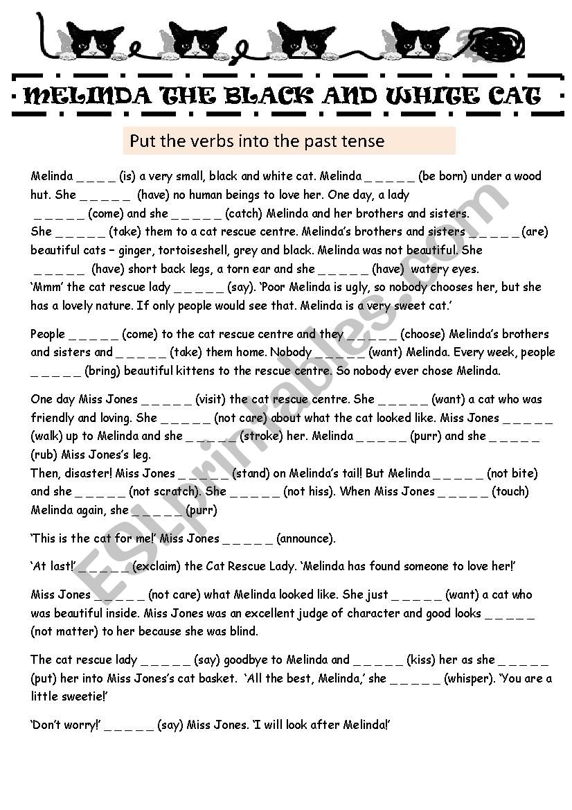 Melinda the Cat worksheet