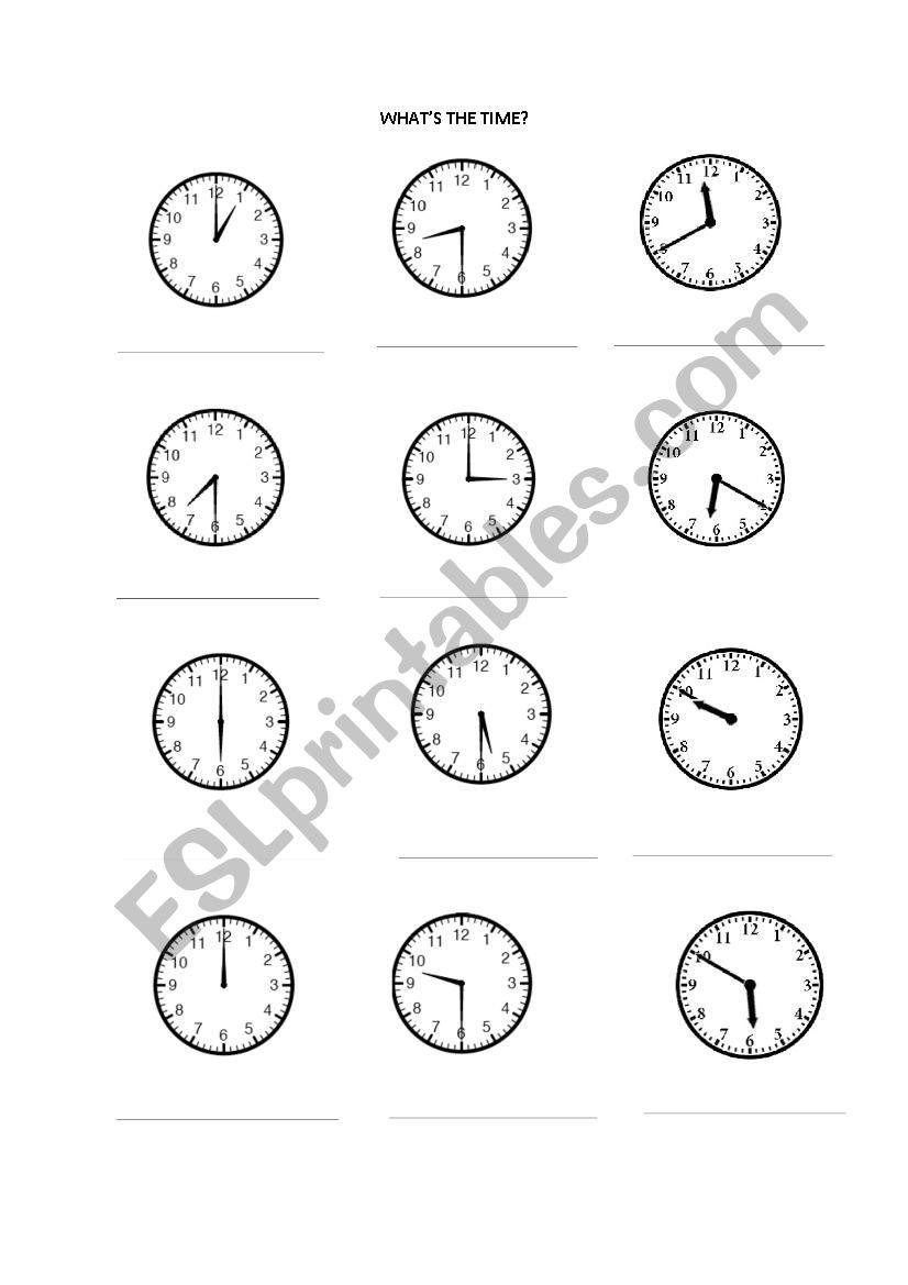 Whats the time? worksheet