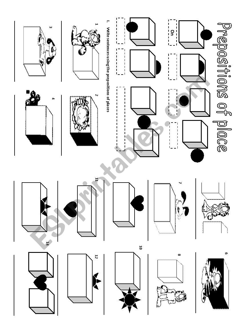 prepositions of place worksheet