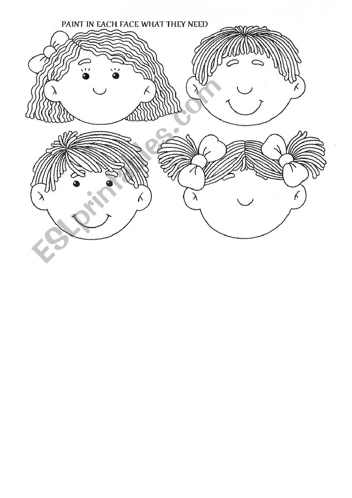 Faces worksheet