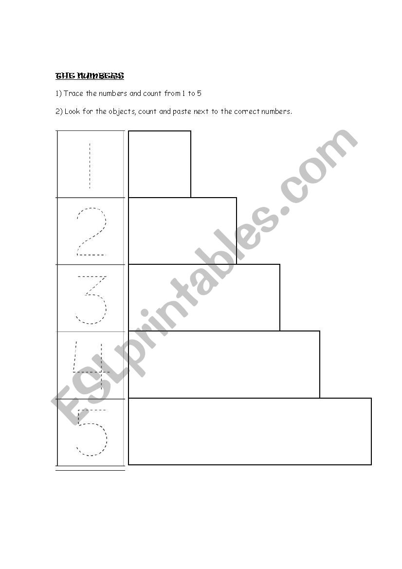 The numbers worksheet