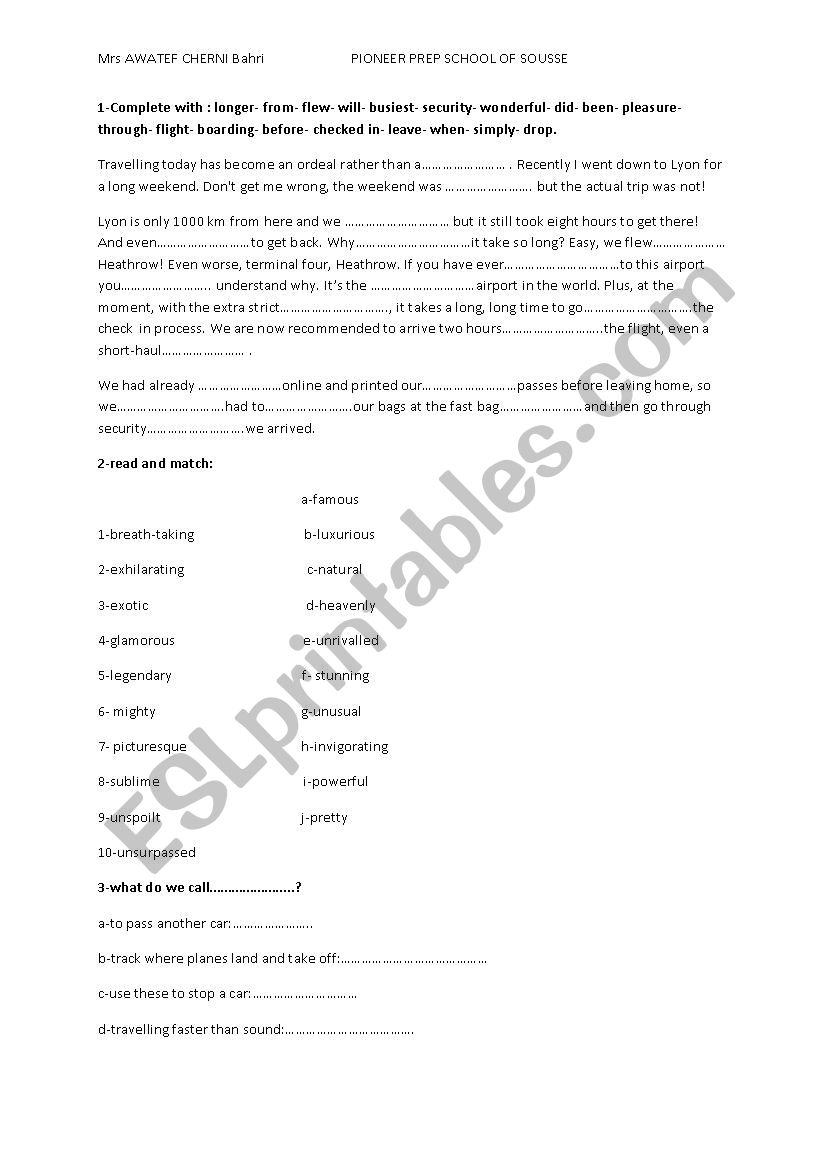 TRAVEL 9th form pioneer pupils key is included