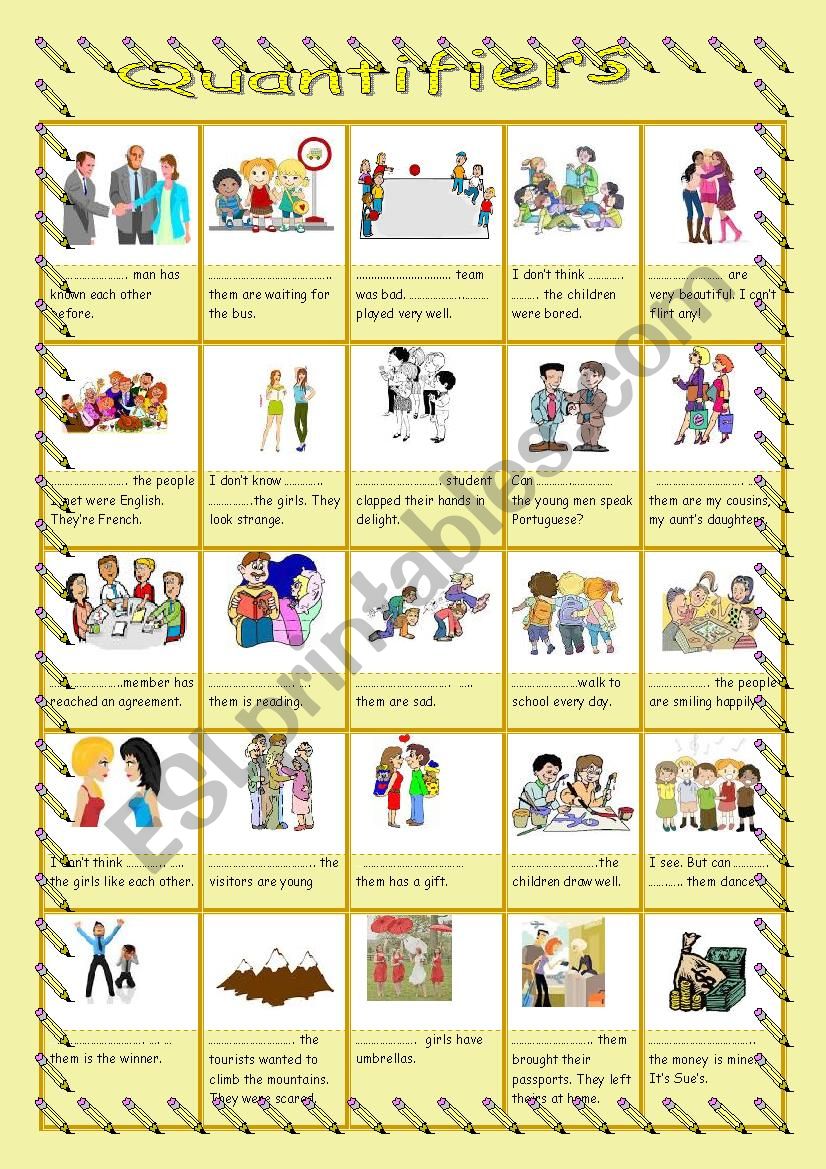 Quantifiers worksheet