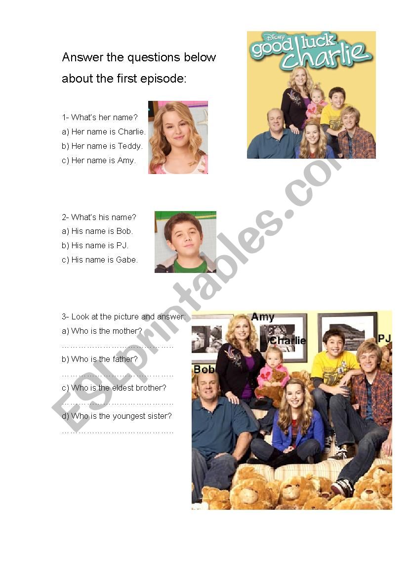 Talking about family - Good luck, Charlie