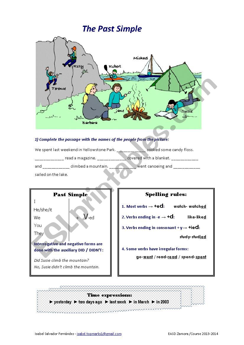 Simple Past - exercises worksheet