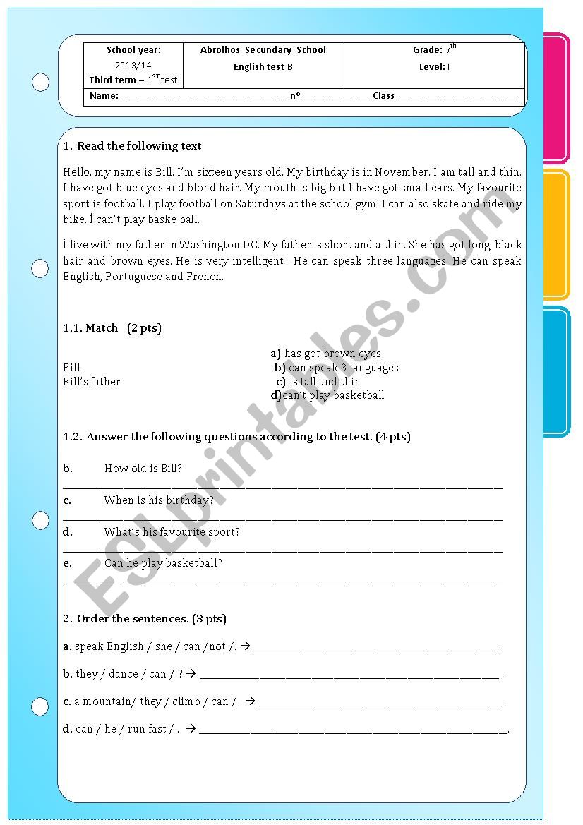 Part B of the test for beginners