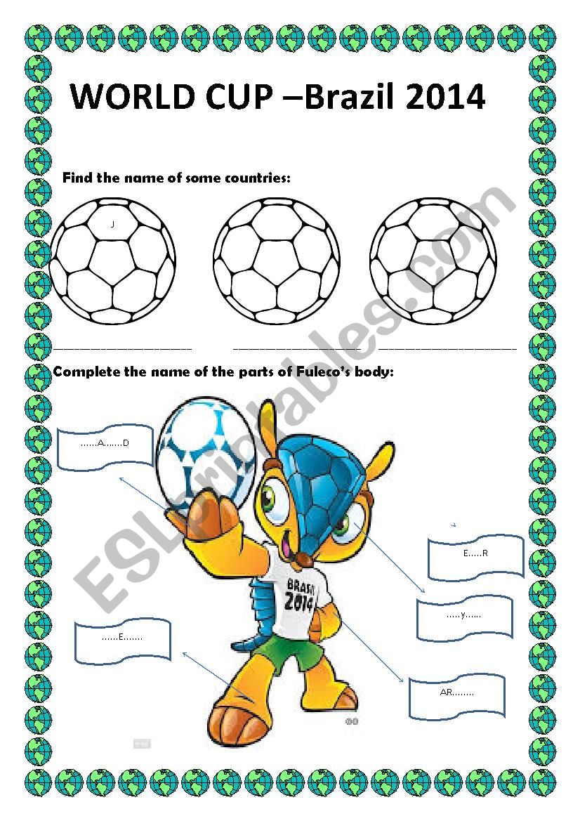 WORLD CUP - BRAZIL 2014 worksheet