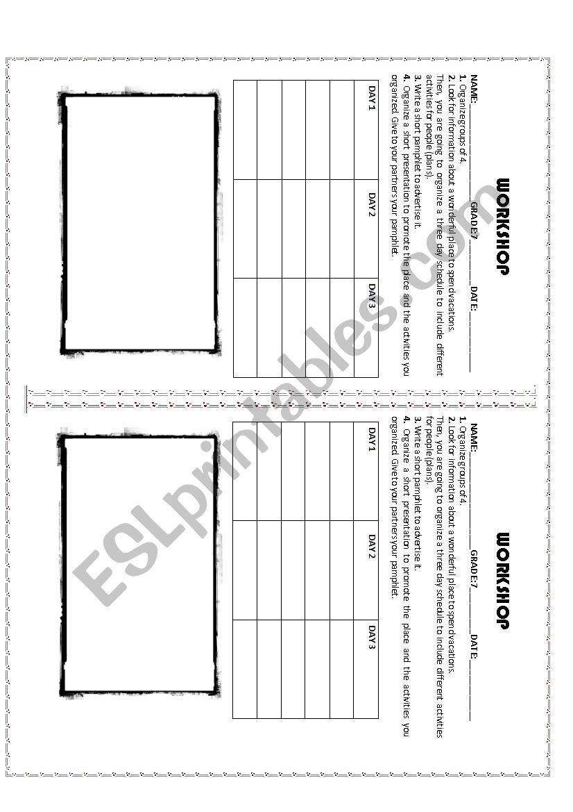 Plans activity worksheet