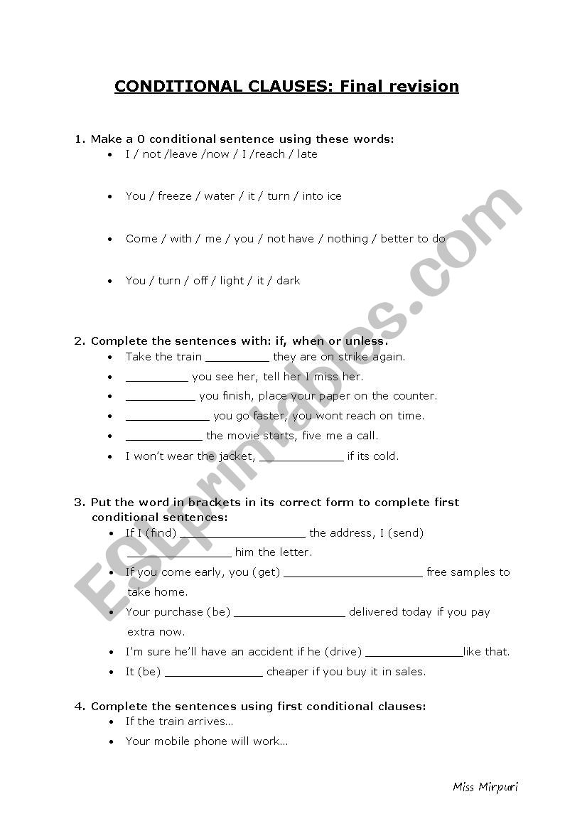 Relative Clauses worksheet