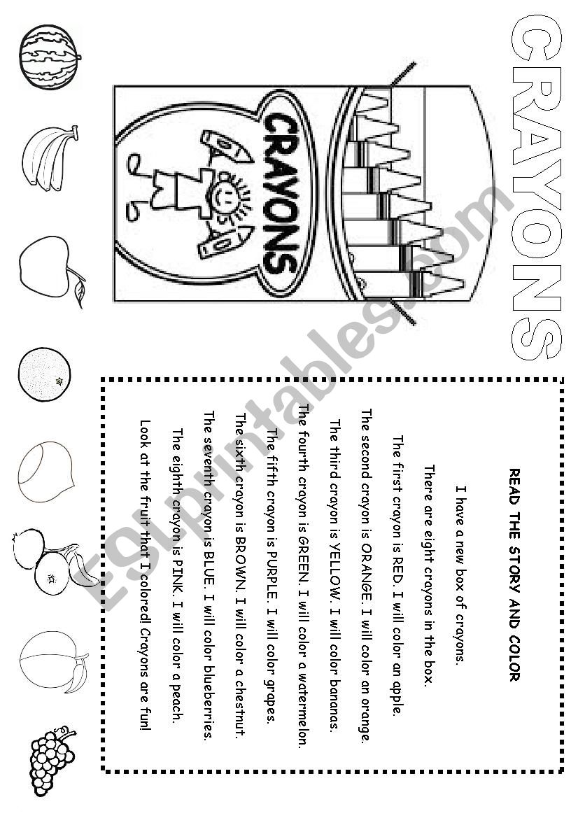 CRAYONS STORY worksheet