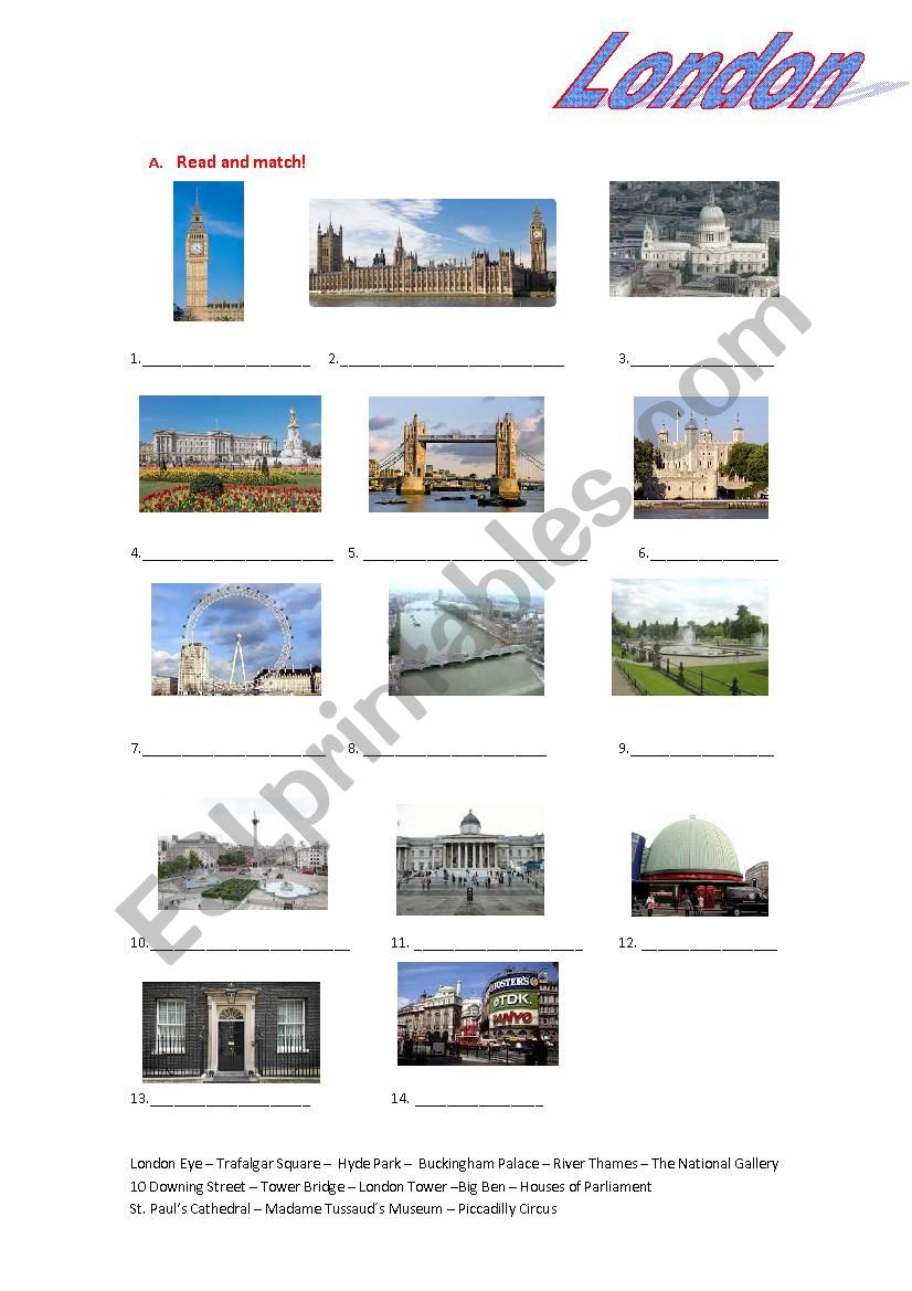 london - ESL worksheet by sssilva1@hotmail.com