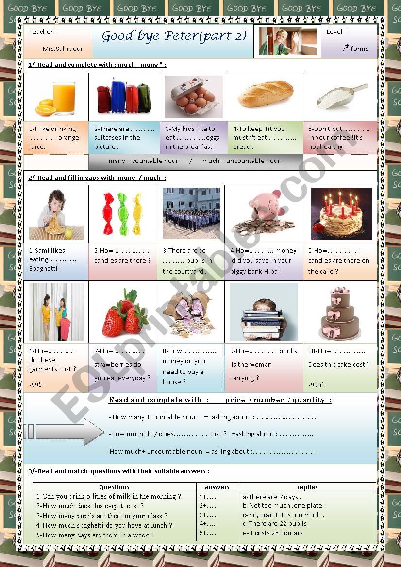 Good bye Peter (part2) worksheet