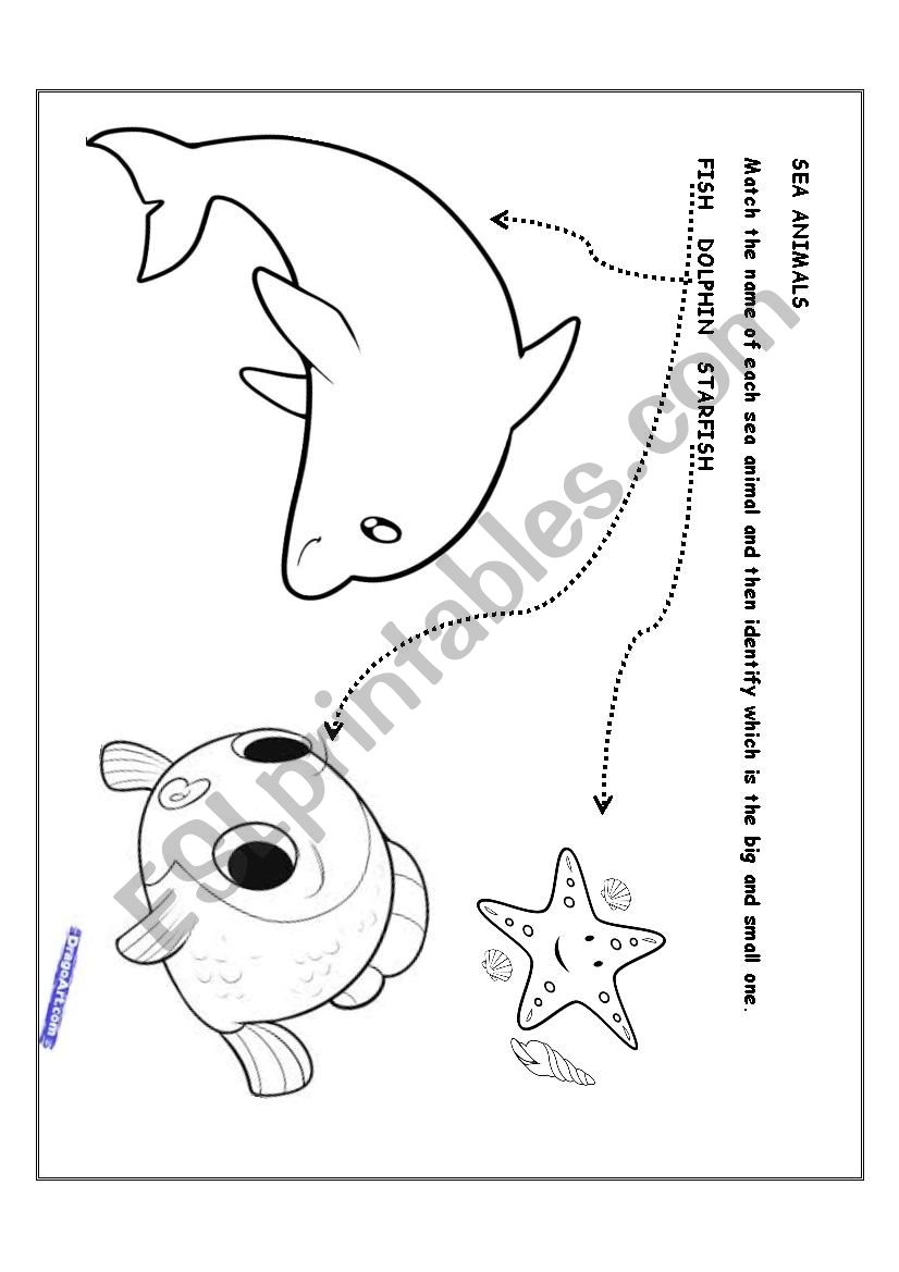 SEA ANIMALS worksheet