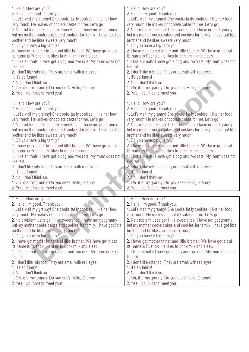Dialogue About pets worksheet