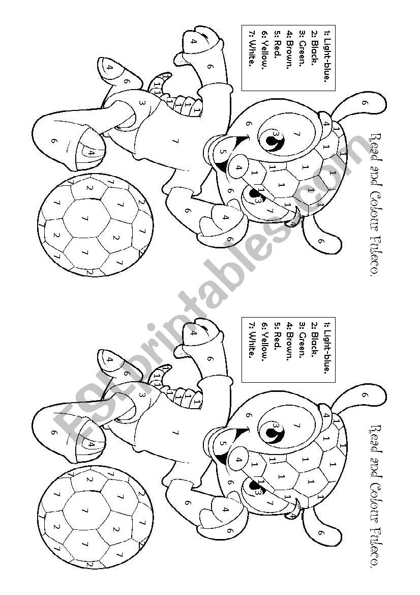 Read and Colour Fuleco! worksheet