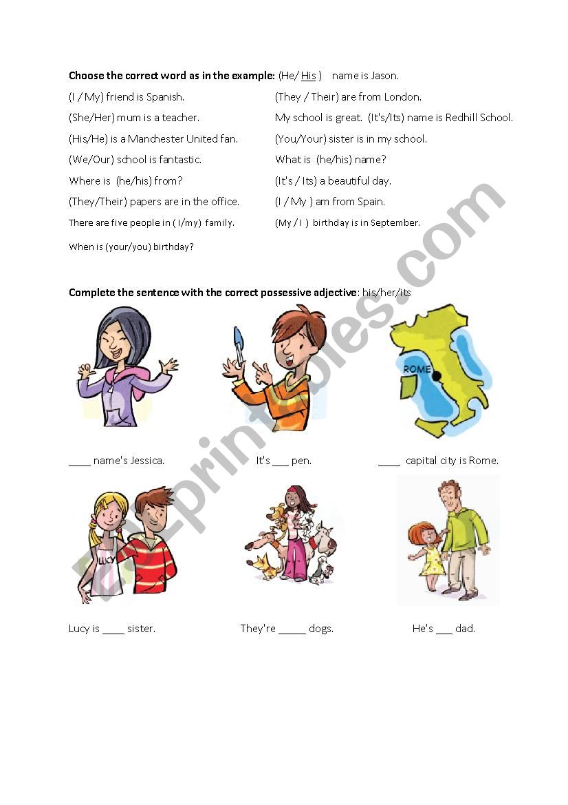 Possessive Adjectives and Personal Pronouns